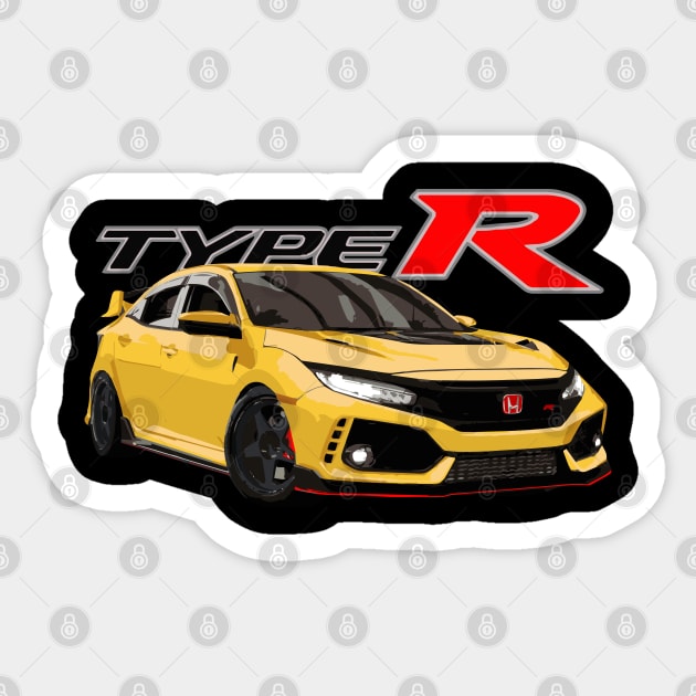 Phoenix Yellow FK8 Civic Type R Honda Sticker by cowtown_cowboy